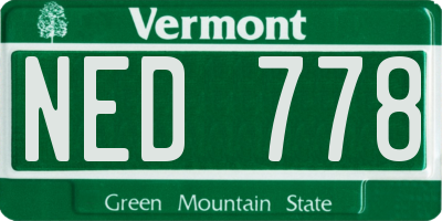 VT license plate NED778
