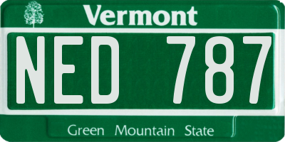 VT license plate NED787