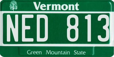 VT license plate NED813