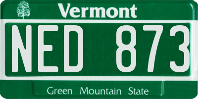 VT license plate NED873