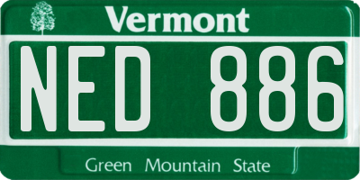 VT license plate NED886