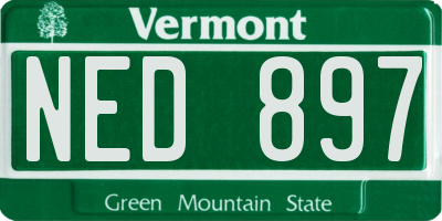 VT license plate NED897