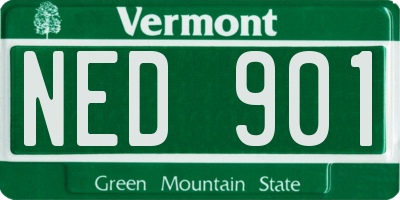 VT license plate NED901