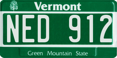 VT license plate NED912