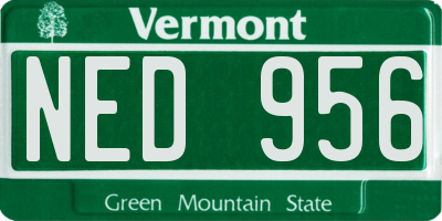 VT license plate NED956
