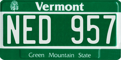 VT license plate NED957