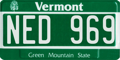 VT license plate NED969