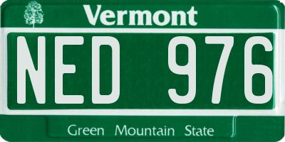 VT license plate NED976