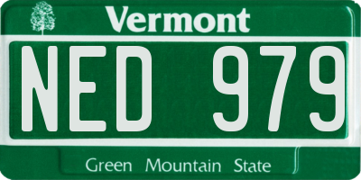 VT license plate NED979