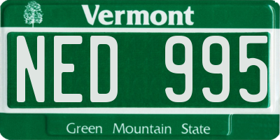 VT license plate NED995