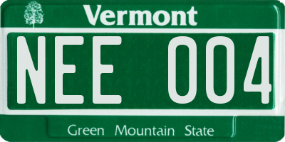 VT license plate NEE004