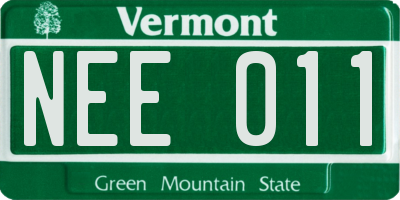 VT license plate NEE011