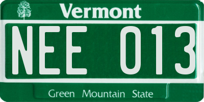 VT license plate NEE013