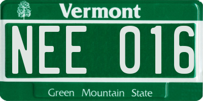 VT license plate NEE016