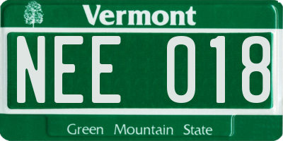 VT license plate NEE018