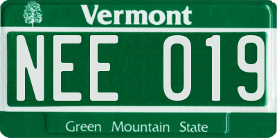 VT license plate NEE019