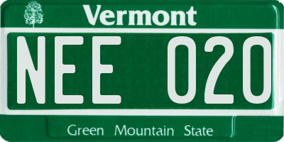 VT license plate NEE020