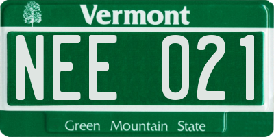 VT license plate NEE021