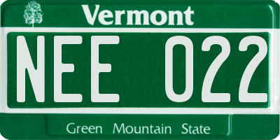 VT license plate NEE022