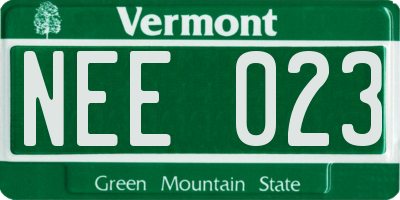 VT license plate NEE023