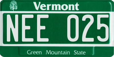 VT license plate NEE025