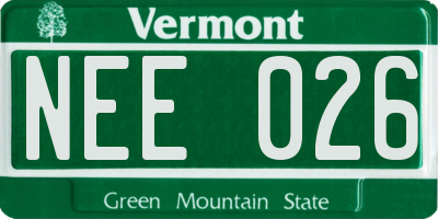 VT license plate NEE026
