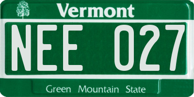 VT license plate NEE027