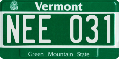 VT license plate NEE031