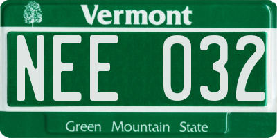 VT license plate NEE032