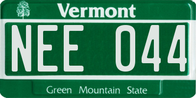 VT license plate NEE044