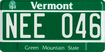 VT license plate NEE046
