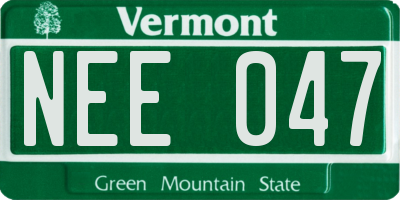 VT license plate NEE047