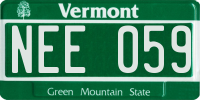 VT license plate NEE059