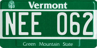 VT license plate NEE062