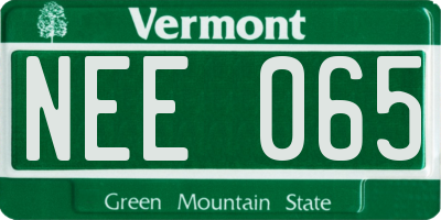 VT license plate NEE065