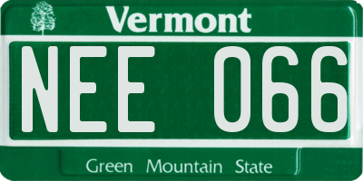 VT license plate NEE066