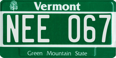VT license plate NEE067