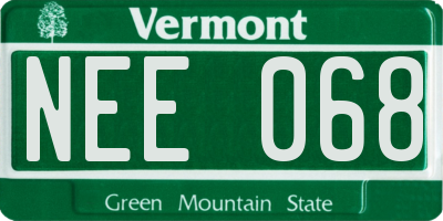 VT license plate NEE068