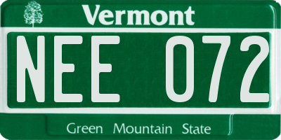 VT license plate NEE072