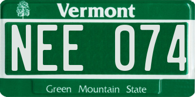 VT license plate NEE074