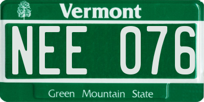 VT license plate NEE076