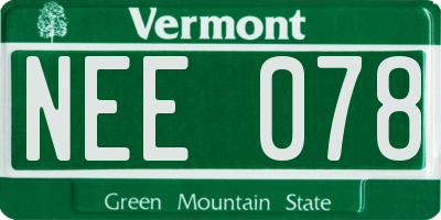 VT license plate NEE078