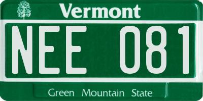 VT license plate NEE081