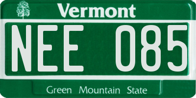 VT license plate NEE085