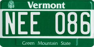 VT license plate NEE086