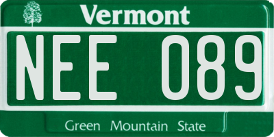 VT license plate NEE089