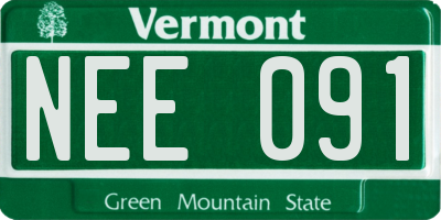 VT license plate NEE091