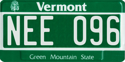 VT license plate NEE096