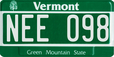VT license plate NEE098