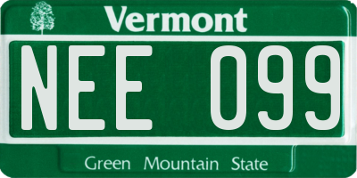 VT license plate NEE099